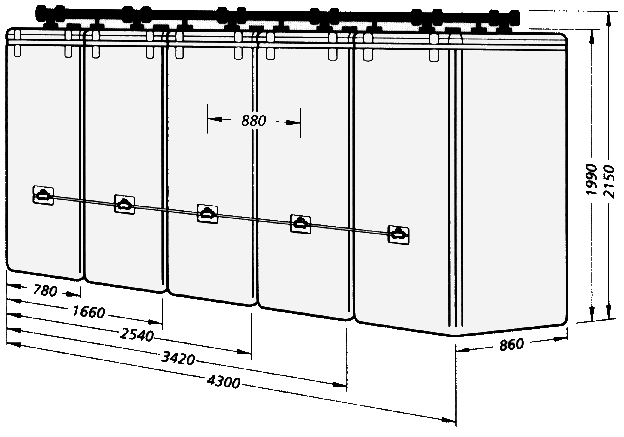 Bateria pieciu zbiornikw Techno 1004 K